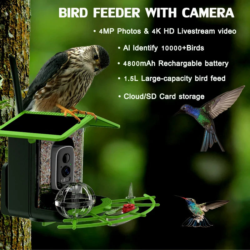 FeatherCam XM-A20S – 2K HD WiFi Bird Feeder Camera with Solar Power