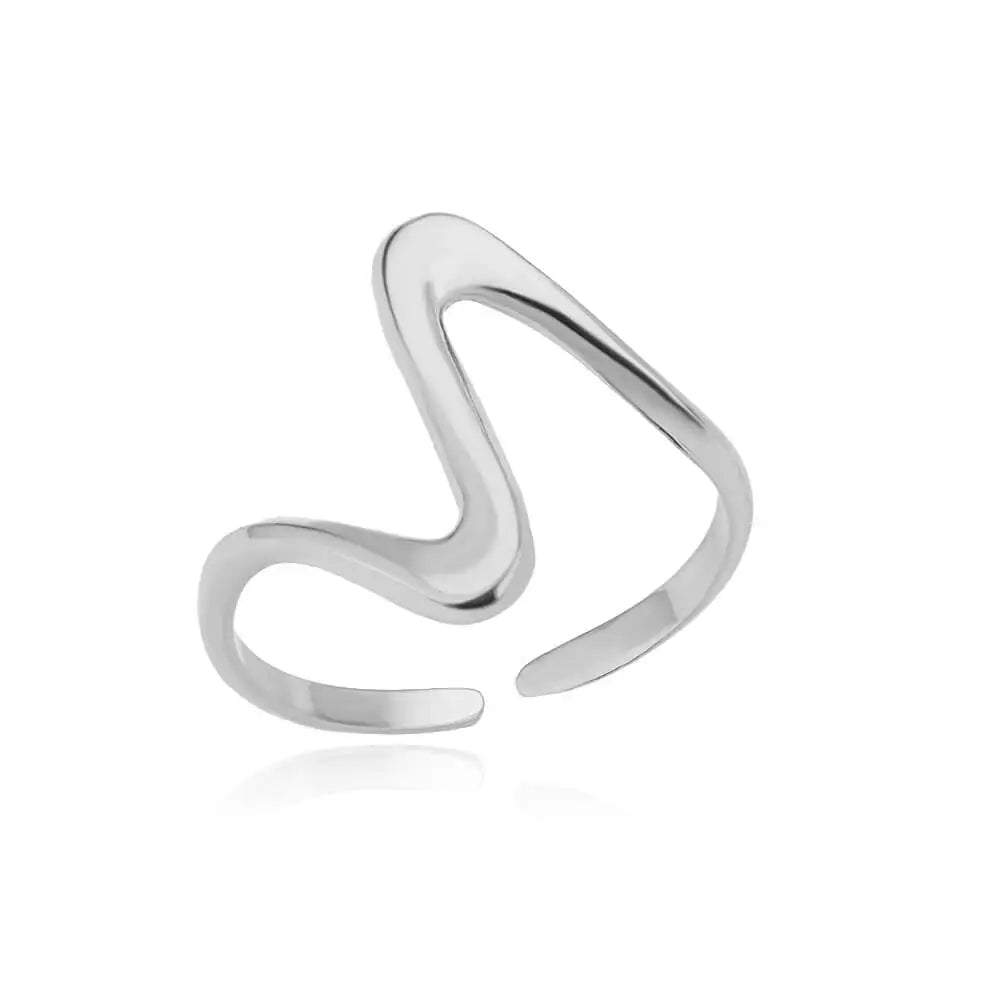 HPTOTMG Irregular Stainless Steel Cocktail Ring
