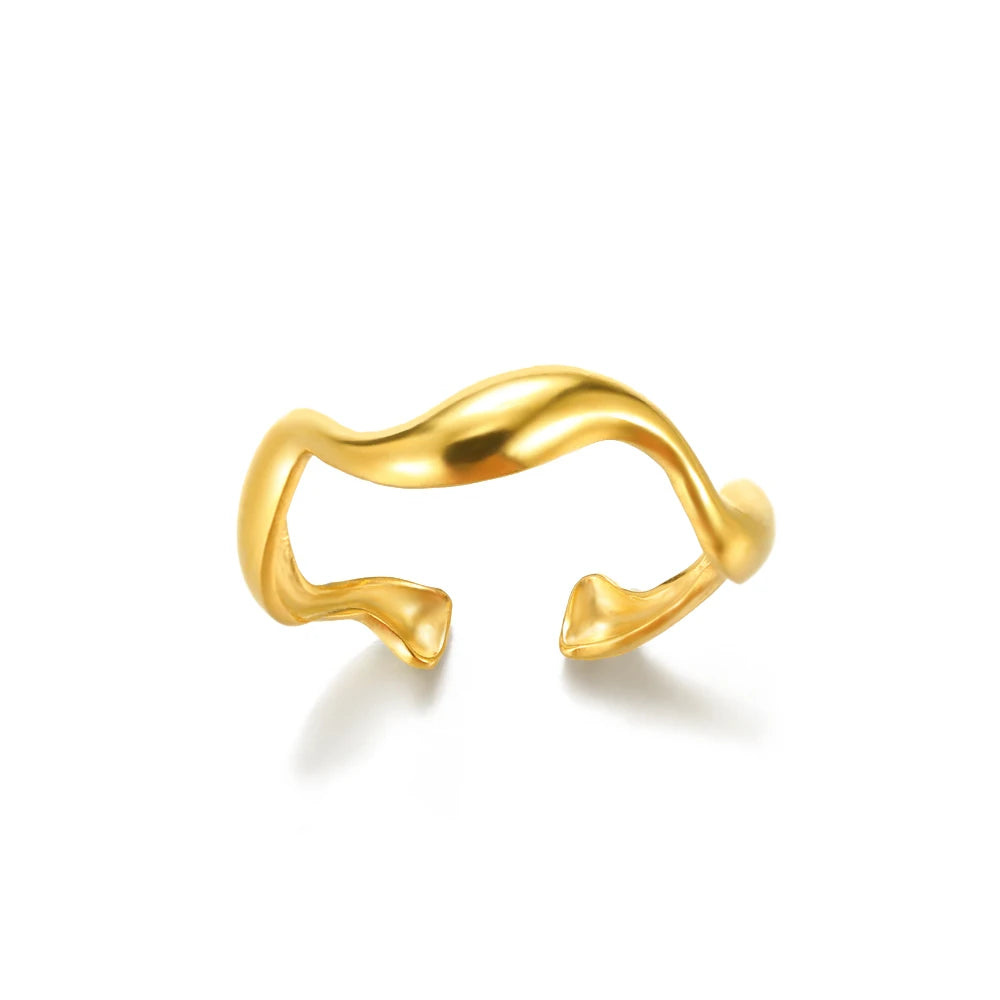 HPTOTMG Irregular Stainless Steel Cocktail Ring