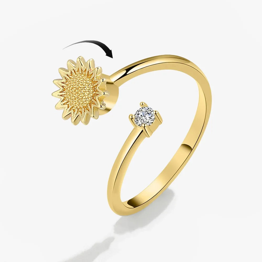 Crystal Spinner Anxiety Ring