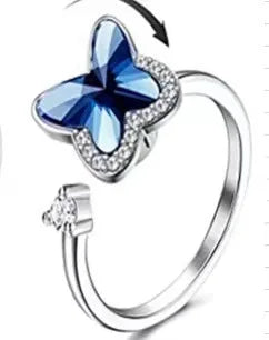 Crystal Spinner Anxiety Ring