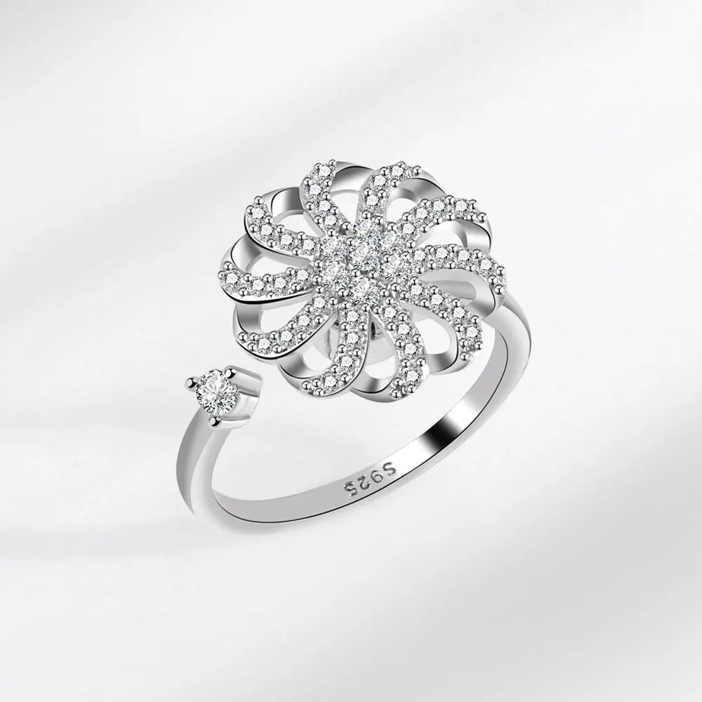 Crystal Spinner Anxiety Ring