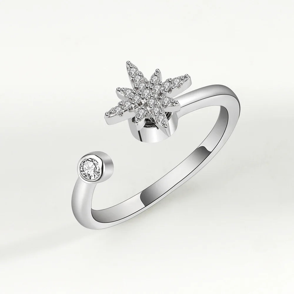 Crystal Spinner Anxiety Ring