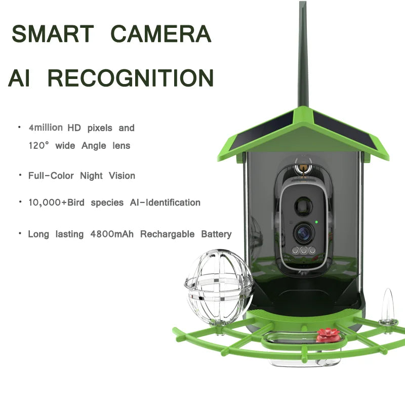FeatherCam XM-A20S – 2K HD WiFi Bird Feeder Camera with Solar Power
