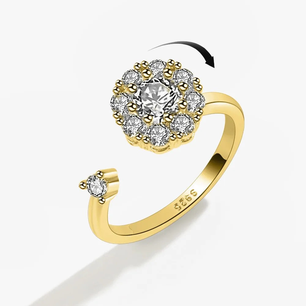 Crystal Spinner Anxiety Ring