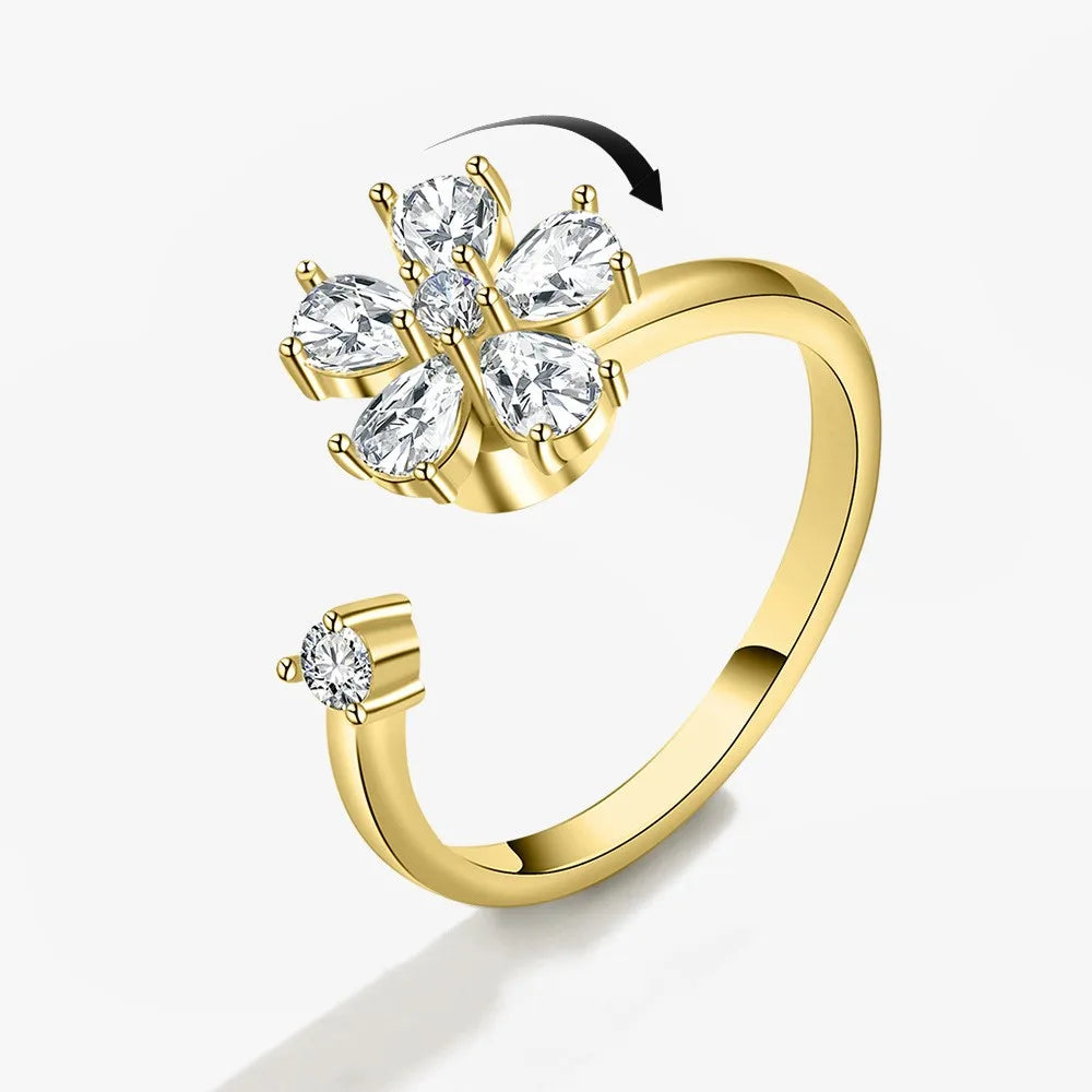 Crystal Spinner Anxiety Ring