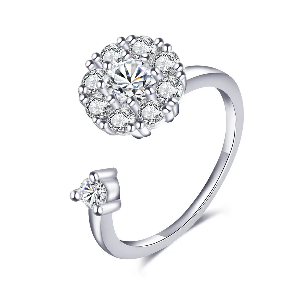 Crystal Spinner Anxiety Ring