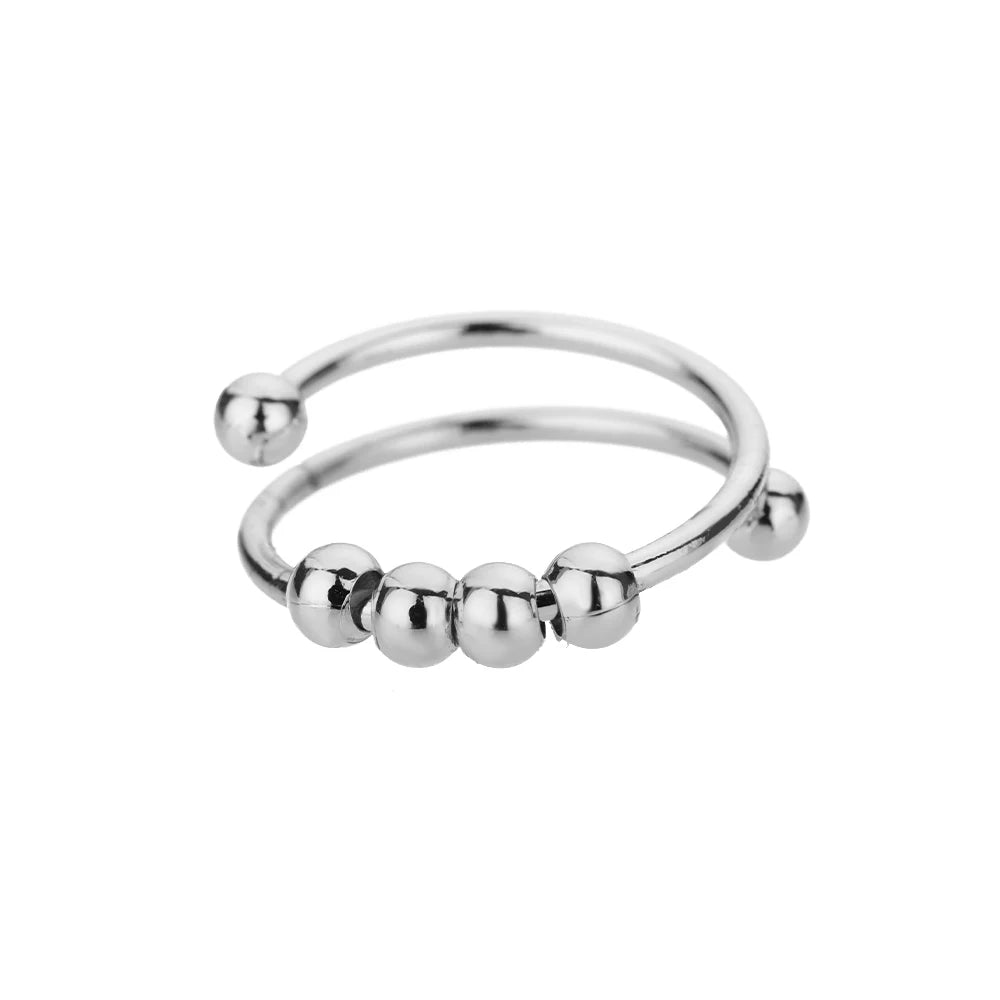 HPTOTMG Irregular Stainless Steel Cocktail Ring