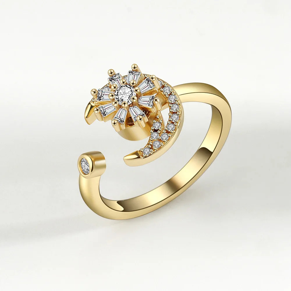 Crystal Spinner Anxiety Ring